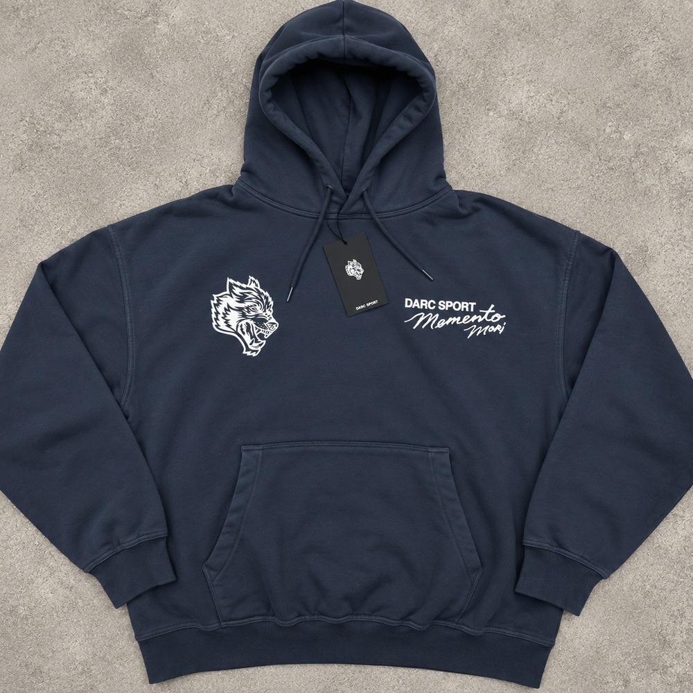 Darc Sport Memento Mori Bishop Hoodie Darc Blue Size Large NWT - Picture 2 of 8